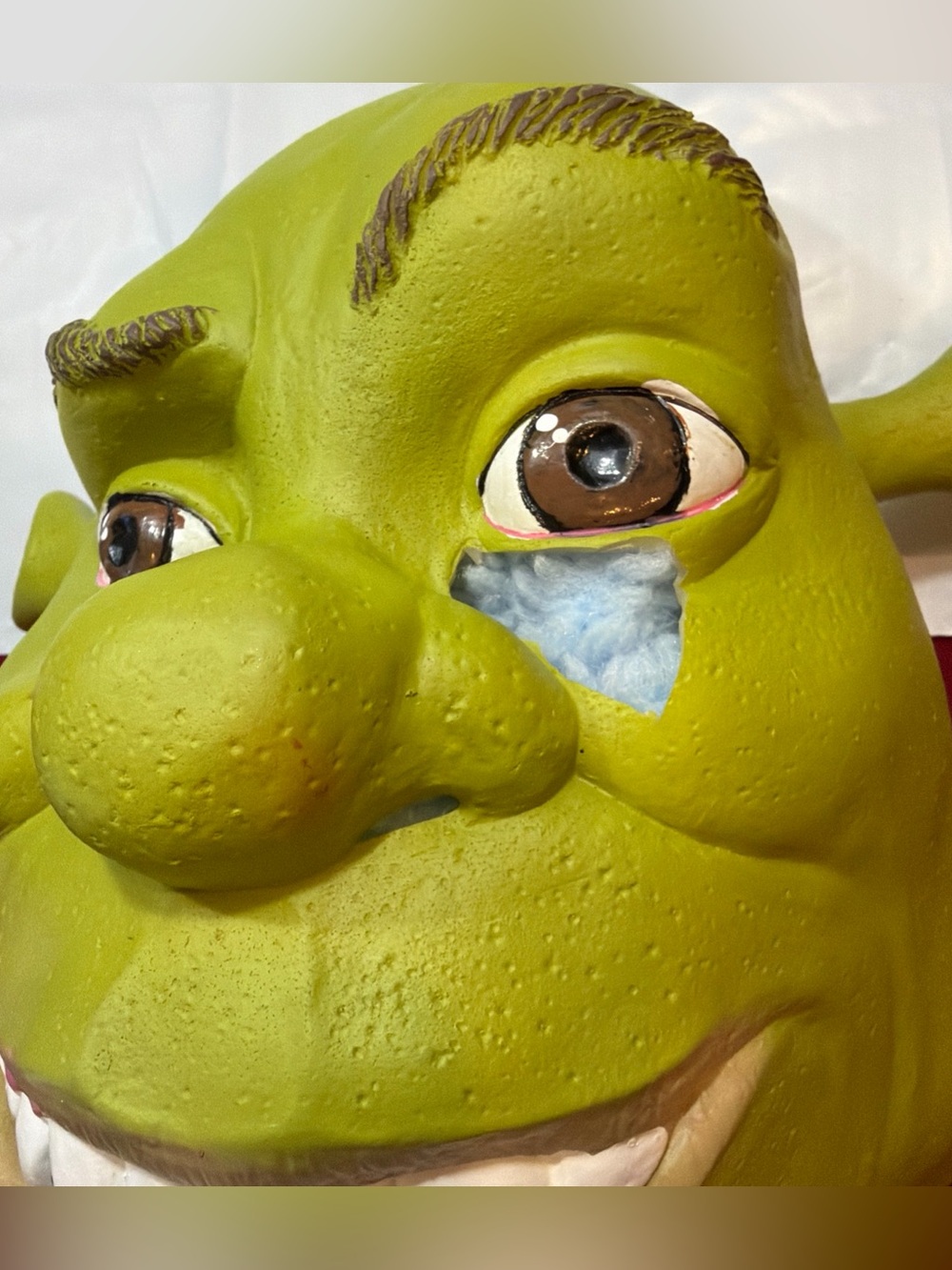 Dreamworks SHREK 2 Green Ogre Face Mask Head Strap White Teeth 2004 Fun Monster - Picture 4 of 15